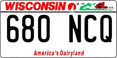 WI license plate 680NCQ