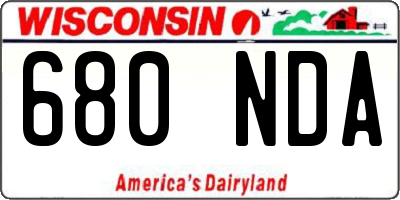 WI license plate 680NDA