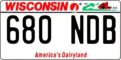 WI license plate 680NDB