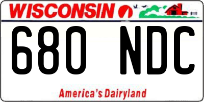 WI license plate 680NDC