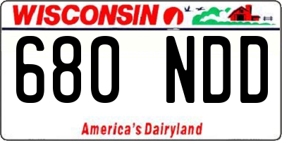 WI license plate 680NDD