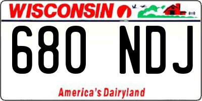 WI license plate 680NDJ