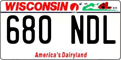 WI license plate 680NDL