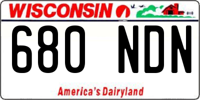 WI license plate 680NDN