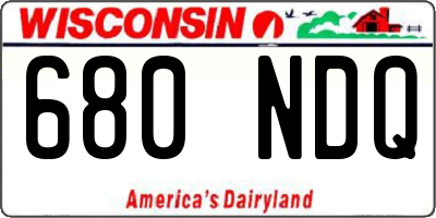WI license plate 680NDQ