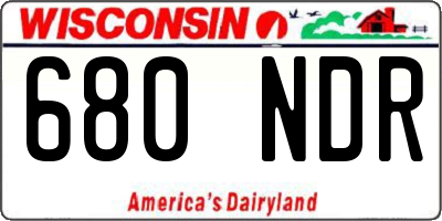 WI license plate 680NDR