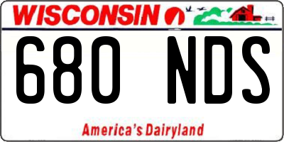 WI license plate 680NDS