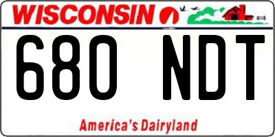 WI license plate 680NDT