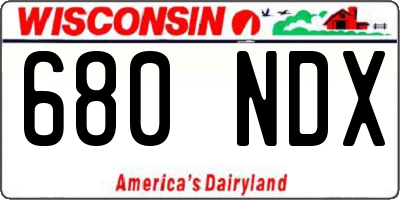 WI license plate 680NDX