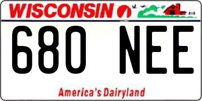 WI license plate 680NEE