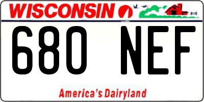 WI license plate 680NEF