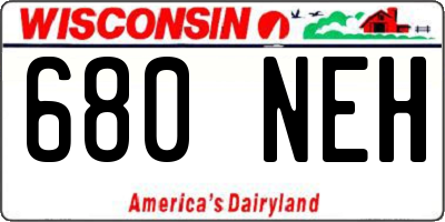 WI license plate 680NEH