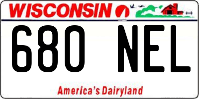 WI license plate 680NEL