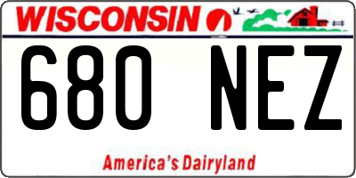 WI license plate 680NEZ