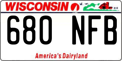 WI license plate 680NFB