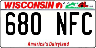WI license plate 680NFC