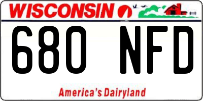 WI license plate 680NFD