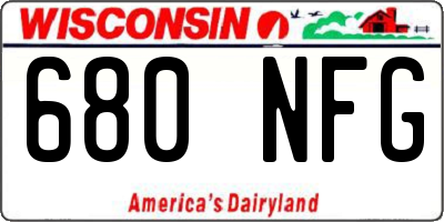 WI license plate 680NFG