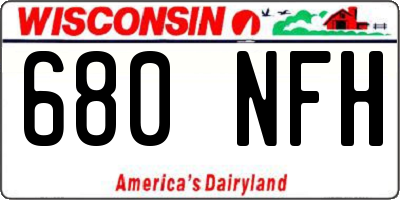 WI license plate 680NFH