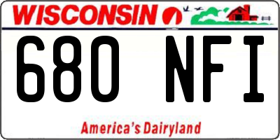 WI license plate 680NFI