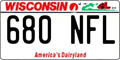WI license plate 680NFL