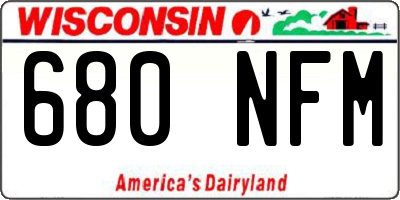 WI license plate 680NFM