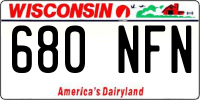 WI license plate 680NFN