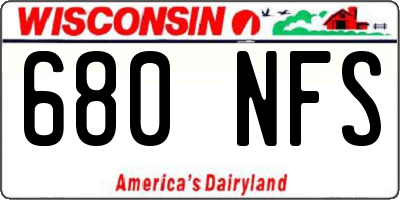 WI license plate 680NFS