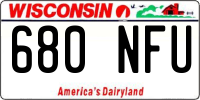 WI license plate 680NFU