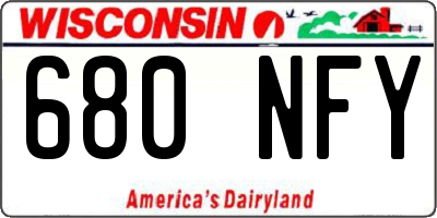 WI license plate 680NFY