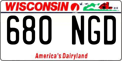 WI license plate 680NGD