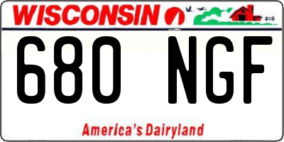 WI license plate 680NGF