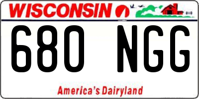 WI license plate 680NGG
