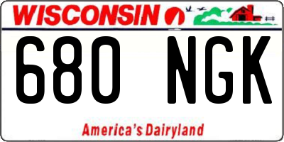 WI license plate 680NGK