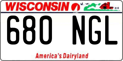 WI license plate 680NGL