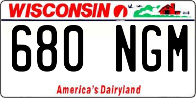 WI license plate 680NGM