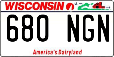 WI license plate 680NGN