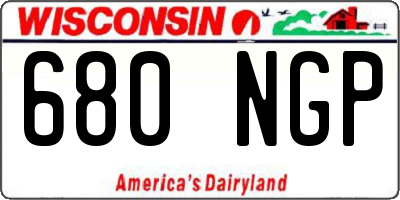 WI license plate 680NGP