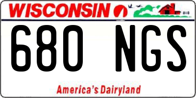 WI license plate 680NGS