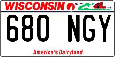 WI license plate 680NGY