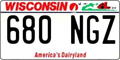 WI license plate 680NGZ