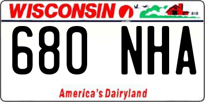 WI license plate 680NHA