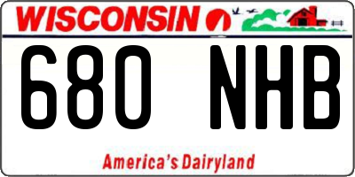 WI license plate 680NHB