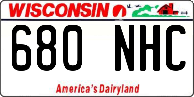 WI license plate 680NHC