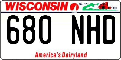 WI license plate 680NHD