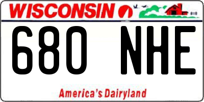 WI license plate 680NHE
