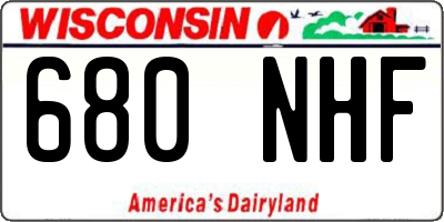 WI license plate 680NHF
