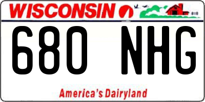 WI license plate 680NHG