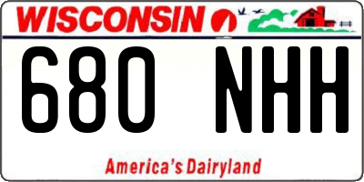 WI license plate 680NHH