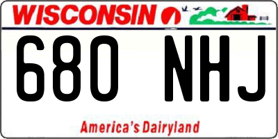 WI license plate 680NHJ